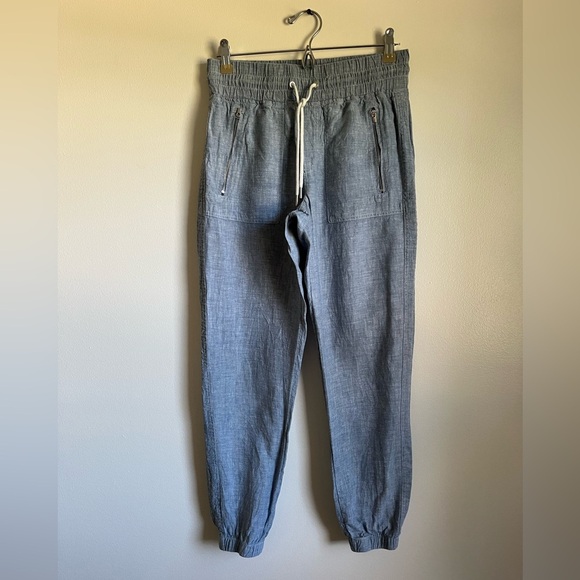 Athleta elastic waist 4 pockets Cabo Pants Women Sz 2Linen Joggers - Picture 1 of 8